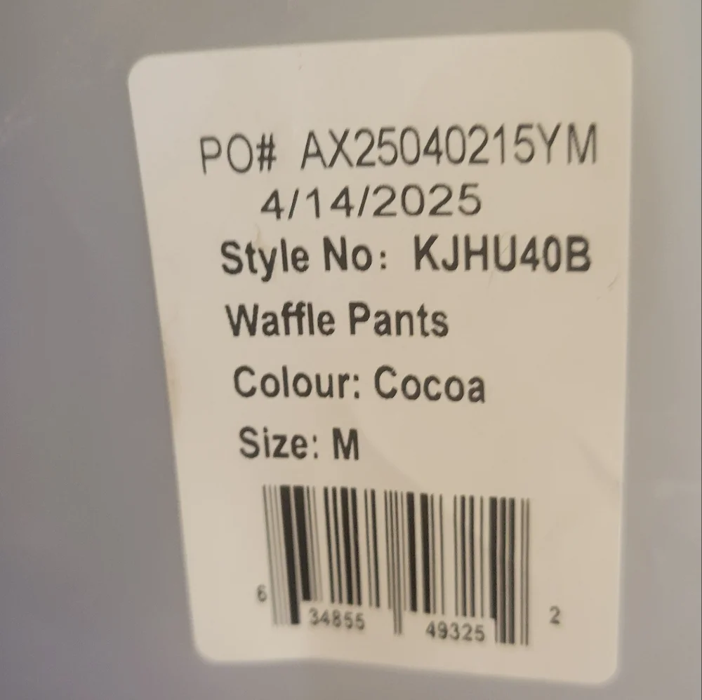 Comfrt NEW Cocoa Waffle Pants Unisex Size Medium - Picture 5 of 7